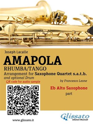 cover image of Eb Alto Sax part of "Amapola" for Saxophone Quartet
